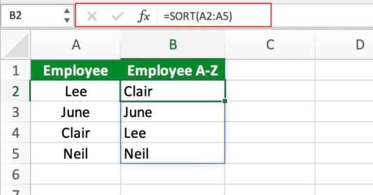 Excel Sort Function Sheet Leveller