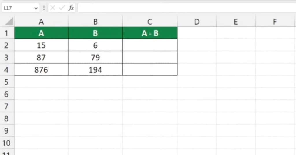 Excel Area We Are Working With