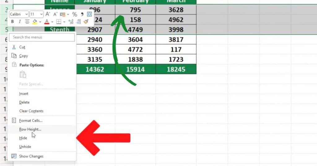 First Way to Hide Row(s) In Excel