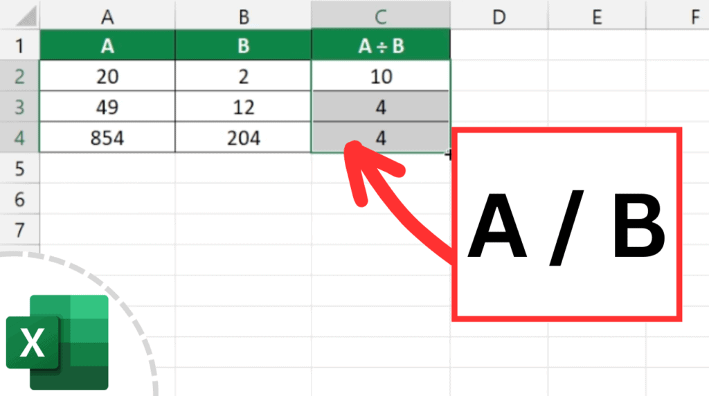 How to Divide Numbers in Excel