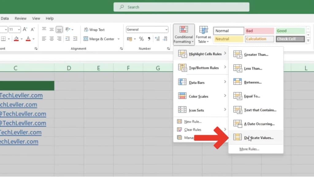 How to Highlight duplicates Values in the Excel Table