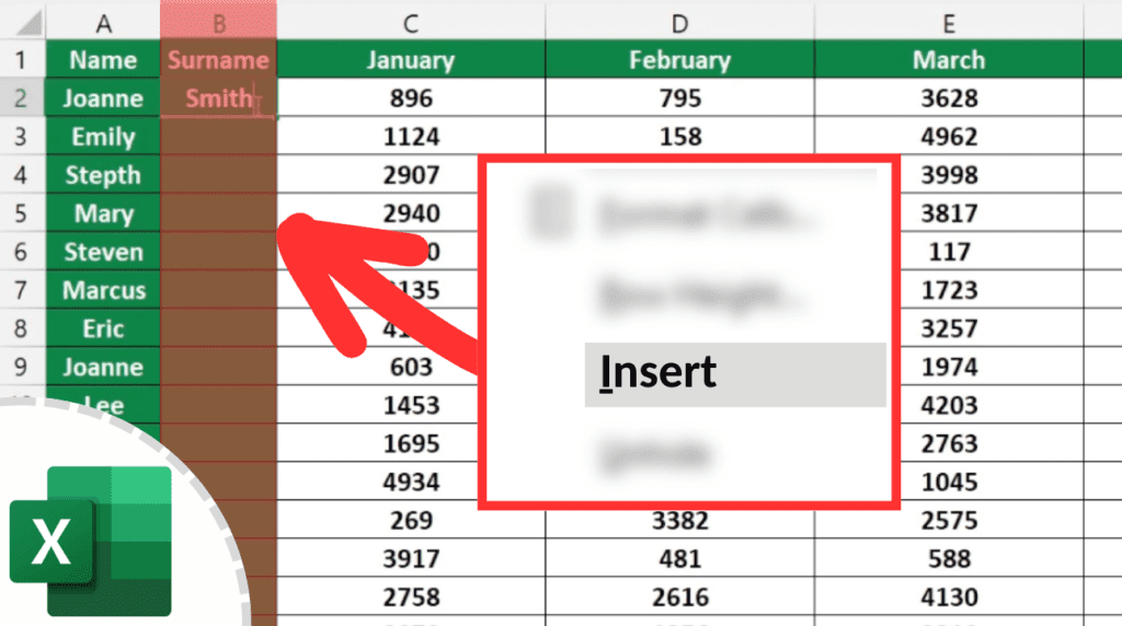 How to Insert Column in Excel