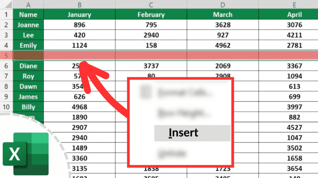 How to Insert Row in Excel