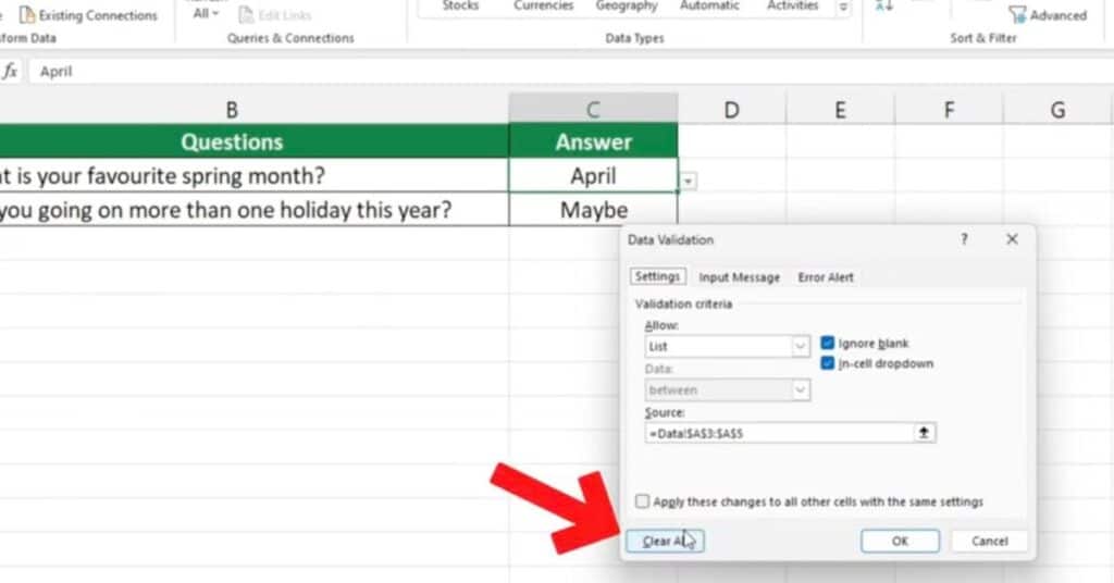 How to Remove a Drop-Down List in Excel