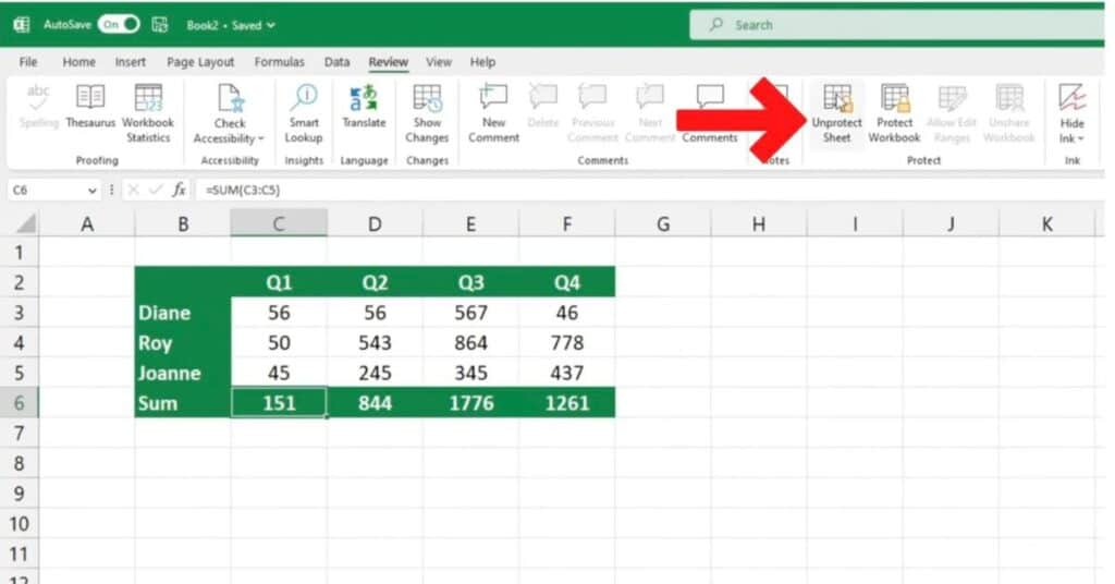 Remove Excel Locked Cells