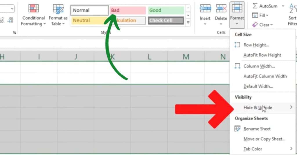 Second Way to Hide Row(s) In Excel