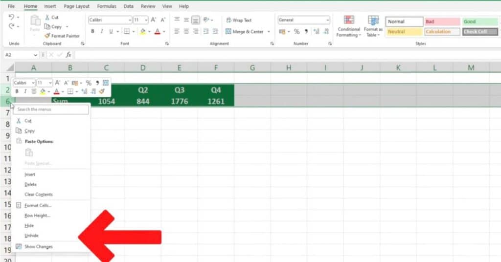 How to Unhide Rows in Excel