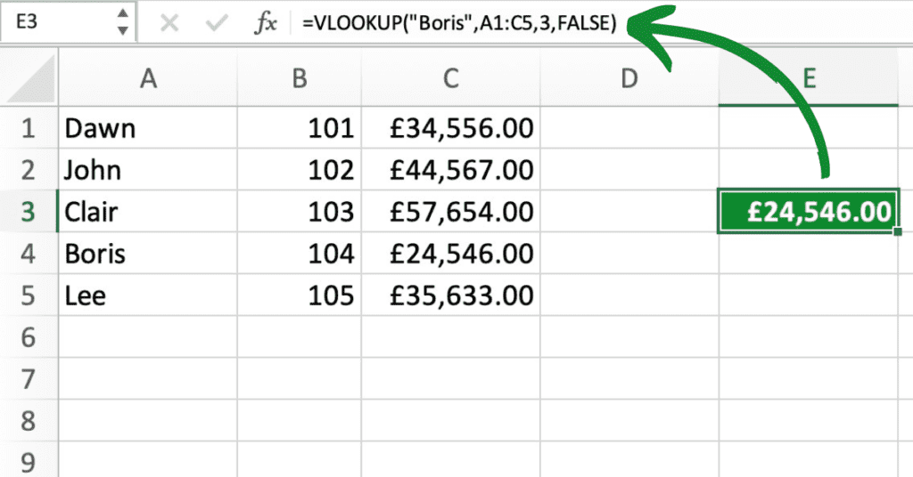 Excel VLOOKUP Function