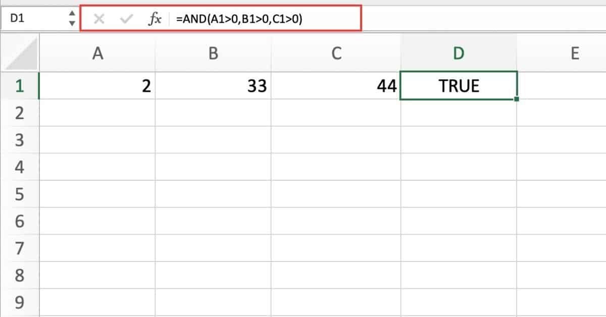 Excel AND Function - Sheet Leveller