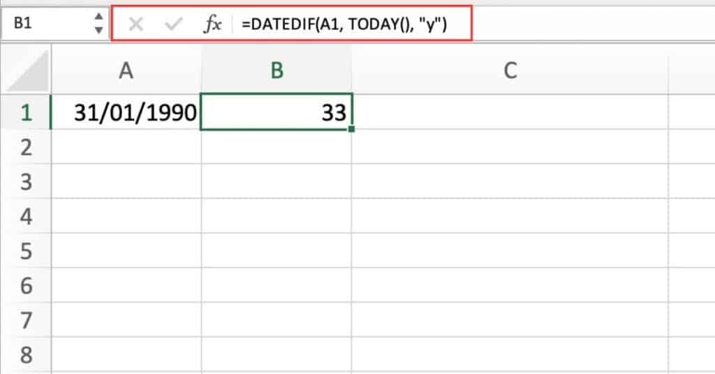 Calculate Your Age with the TODAY Function