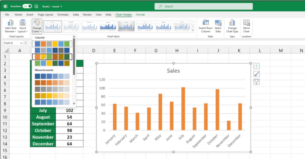 Choose Different Bar Graph Color