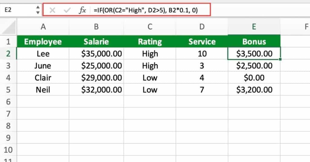 Combining OR Function with other logical functions