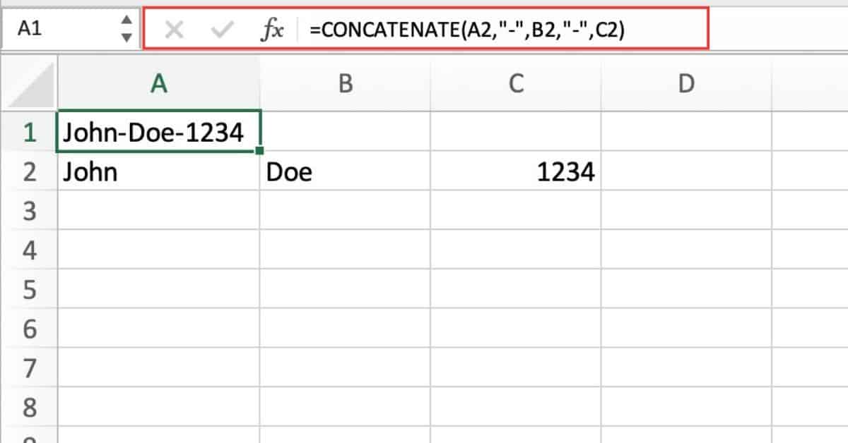 Excel CONCATENATE Function - Sheet Leveller