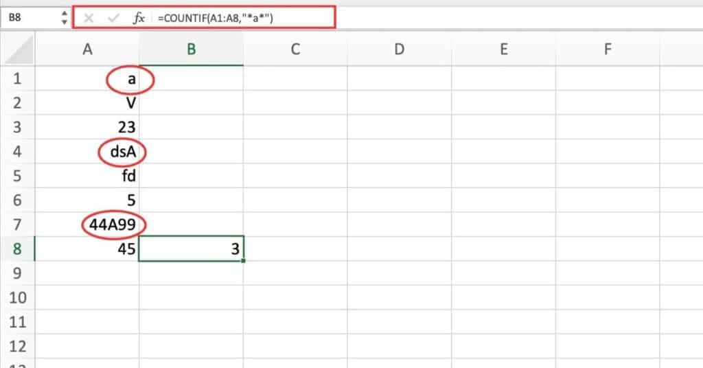 Count Specific Characters in Excel Example