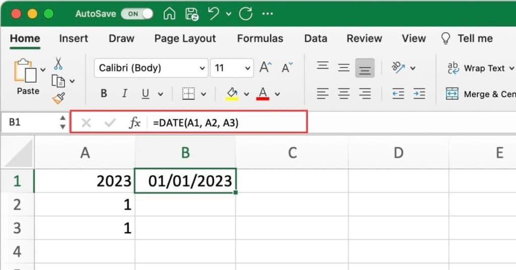 DATE Using Cell Reference