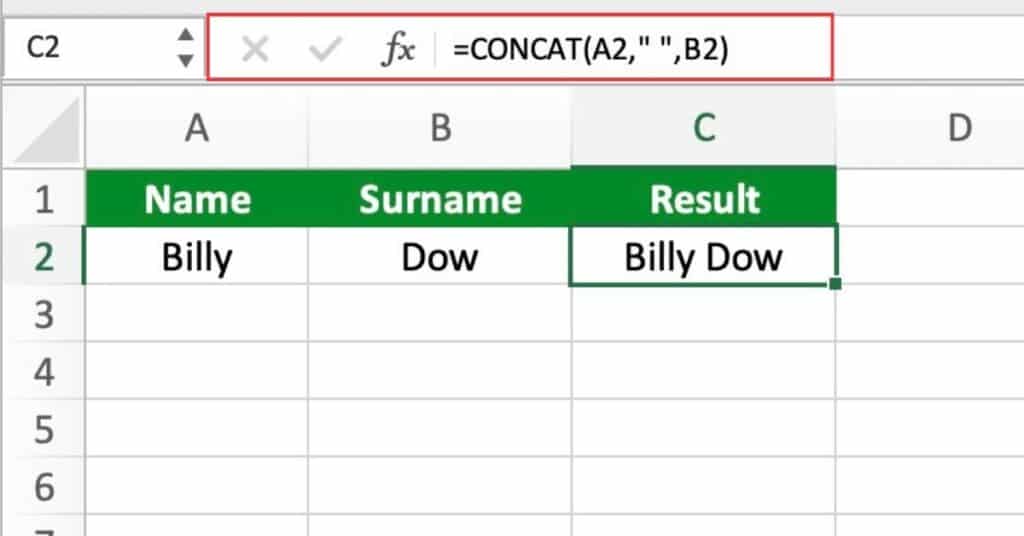 CONCAT Function Examples