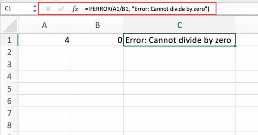 Excel IFERROR Function