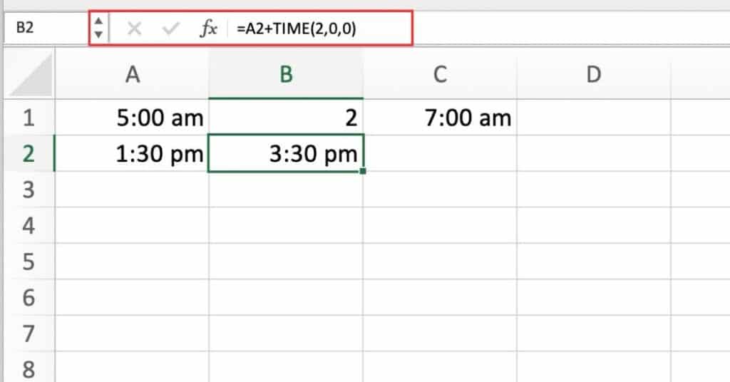 How to Add Hours Using TIME Function