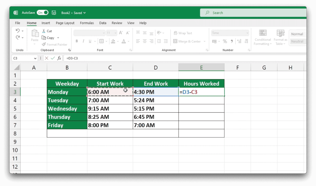 How to Calculate Hours Worked in Excel - Sheet Leveller