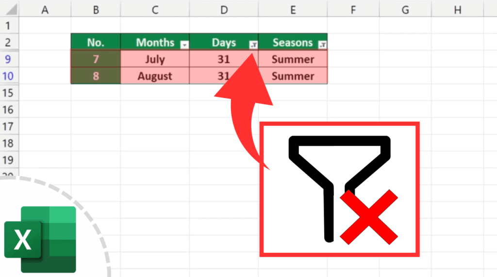 How to Clear or Remove Filter in Excel