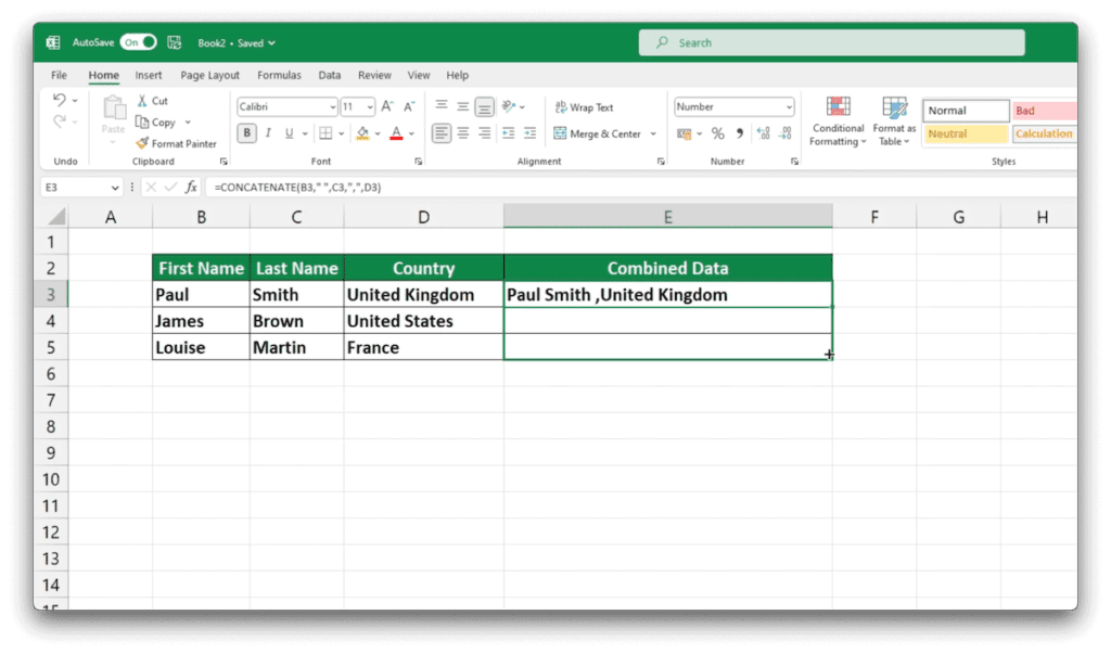 How to Combine Cells in Excel | Beginner's Guide - Sheet Leveller