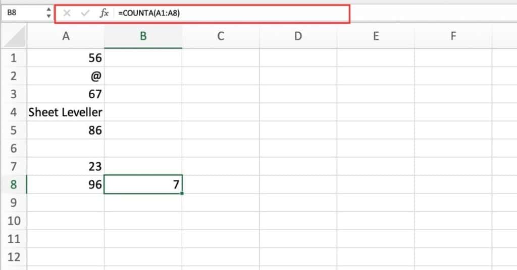 How to Count Cells That Are Not Blank in Excel