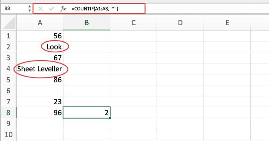 How to Count Cells with Text in Excel