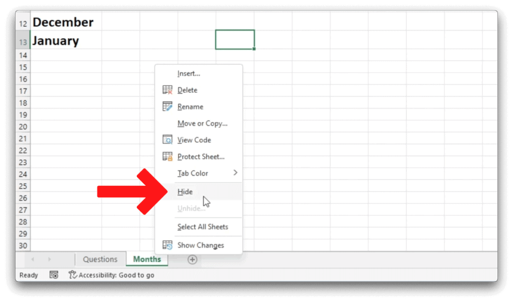 How to Hide Sheets in Excel