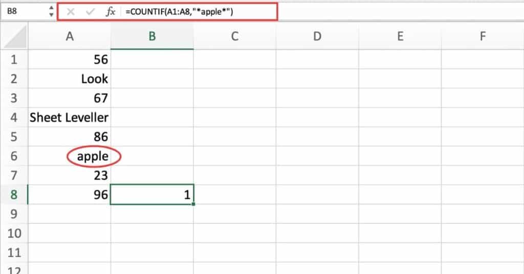 count cells that contain specific text