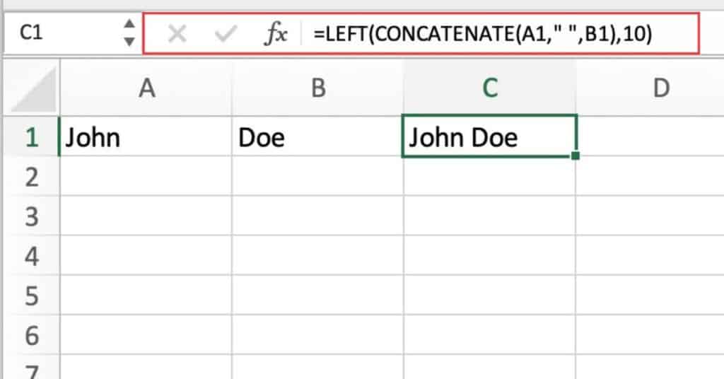 Combining the LEFT function with other functions to manipulate text data