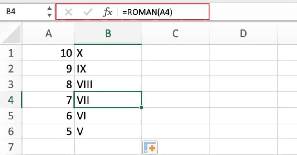 Excel ROMAN Function