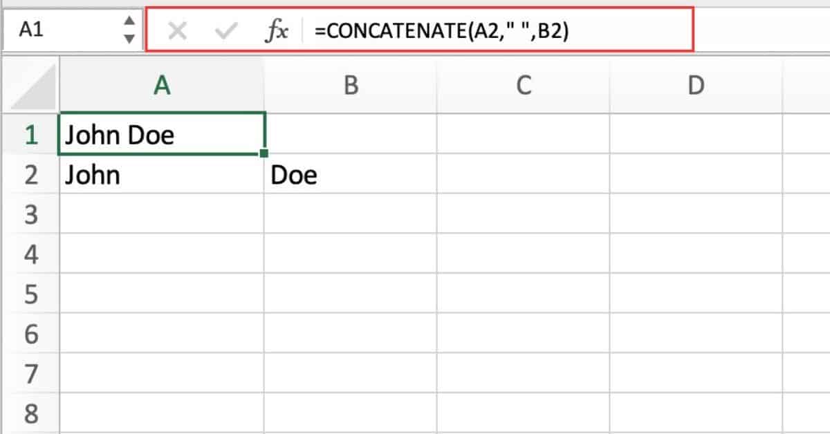 Excel Concatenate Function - Sheet Leveller