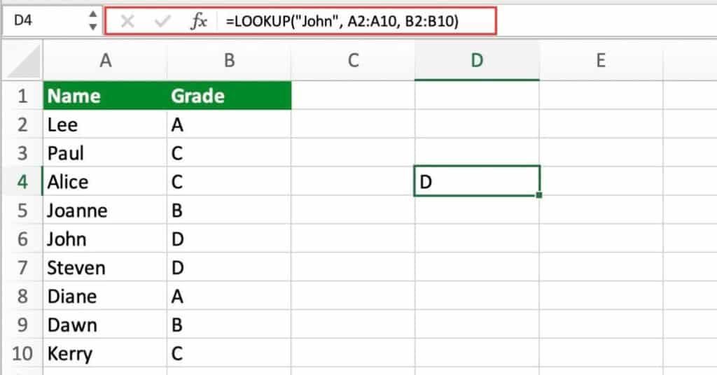 Excel LOOKUP Function Sheet Leveller