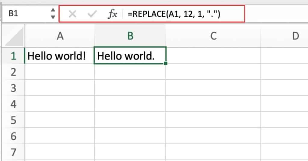 Excel REPLACE Function