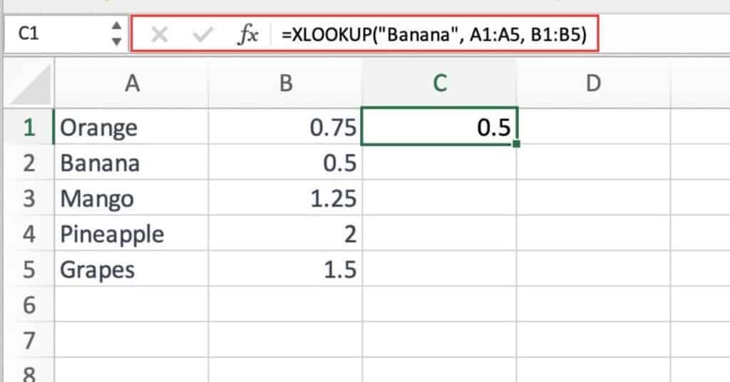 Excel XLOOKUP Function