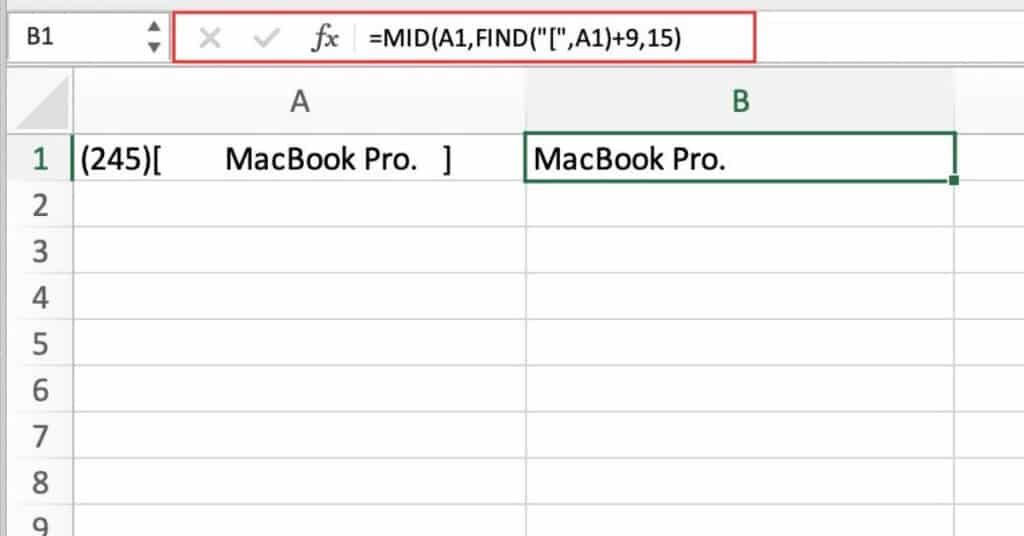 Extracting First Name from a Full Name Using the Excel MID and SEARCH Functions