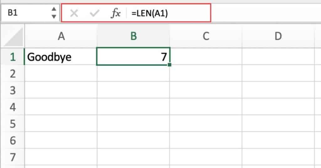 Finding the length of a cell value