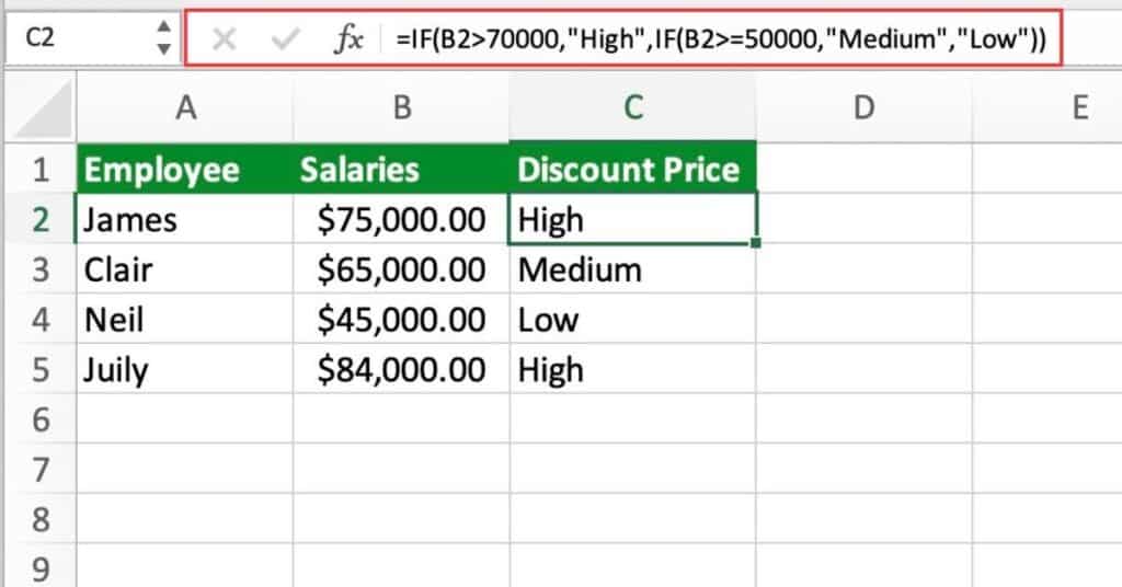 Using IF Function with Nested Functions