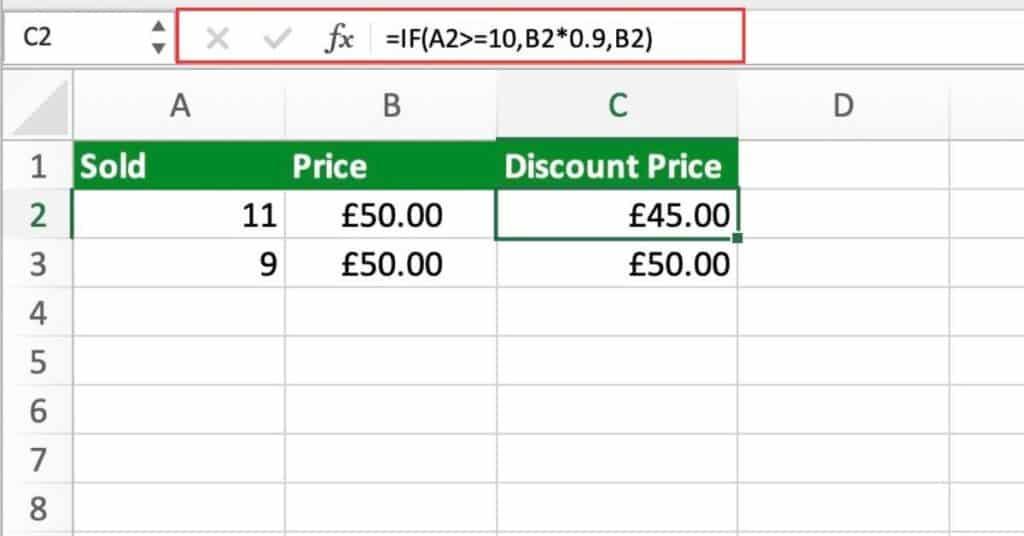 Using IF function for a Discount