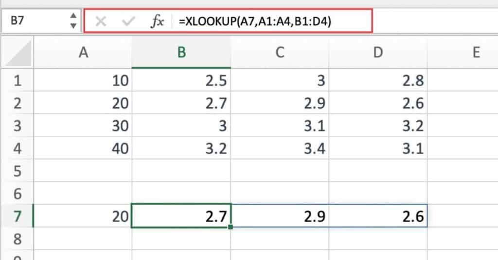 XLOOKUP Multiple Values