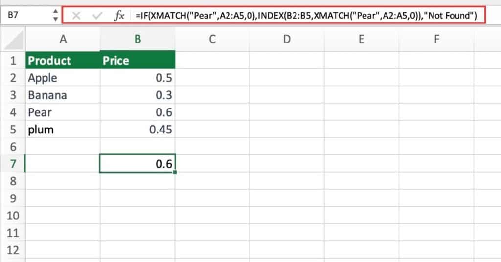 XMATCH with IF to perform conditional lookups