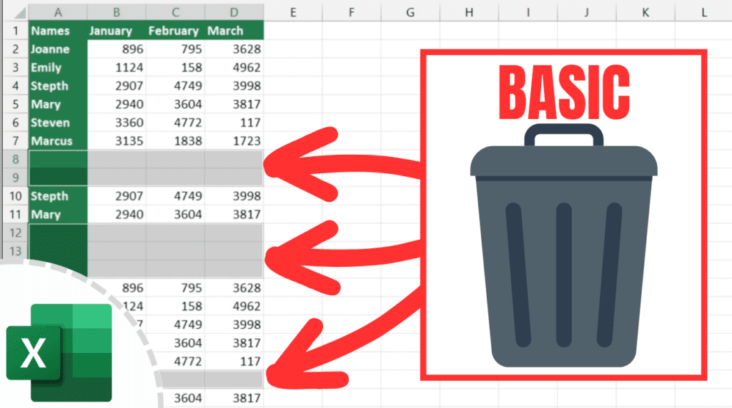 How to Remove Blank Rows in Excel - BASIC